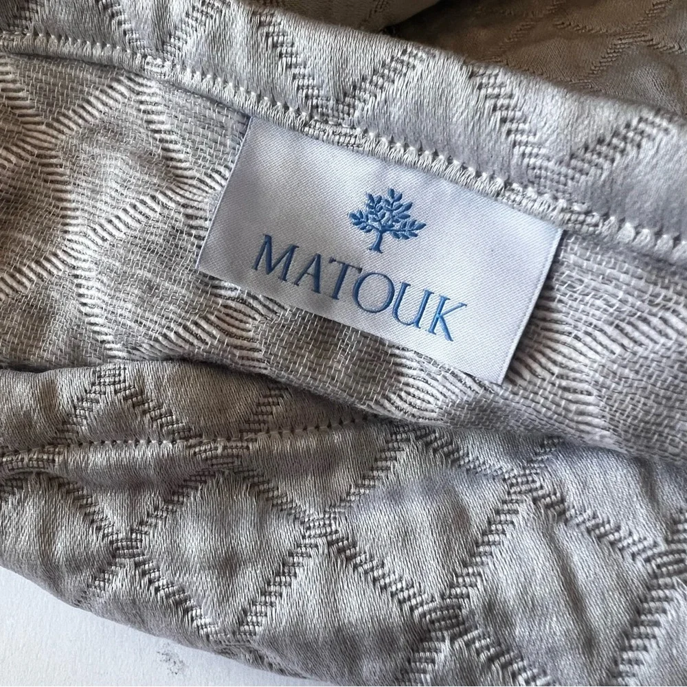 MATOUK NADIA MATELASSE’ COTTON BOUDOIR PILLOW SHAM SILVER  NWOT